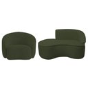 Ver imagem 2 de Kit Divã Recamier Orgânico Marrocos 150cm Lado Esquerdo e 1 Poltronas Amore Linho Verde