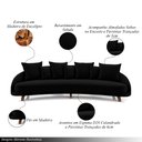 Ver imagem 3 de Sofá Living 3 Lugares 265cm Pés Madeira Morales com Almofadas Veludo Preto G52 - Gran Belo