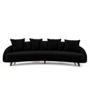 Ver imagem 5 de Sofá Living 3 Lugares 265cm Pés Madeira Morales com Almofadas Veludo Preto G52 - Gran Belo