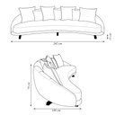 Ver imagem 4 de Sofá Living 3 Lugares 265cm Pés Madeira Morales com Almofadas Veludo Preto G52 - Gran Belo