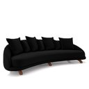 Ver imagem 1 de Sofá Living 3 Lugares 265cm Pés Madeira Morales com Almofadas Veludo Preto G52 - Gran Belo