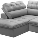 Ver imagem 5 de Sofá 3 Lugares Retrátil Reclinável Chaise Esquerdo 243cm Solin F04 Veludo Cinza - Lyam Decor