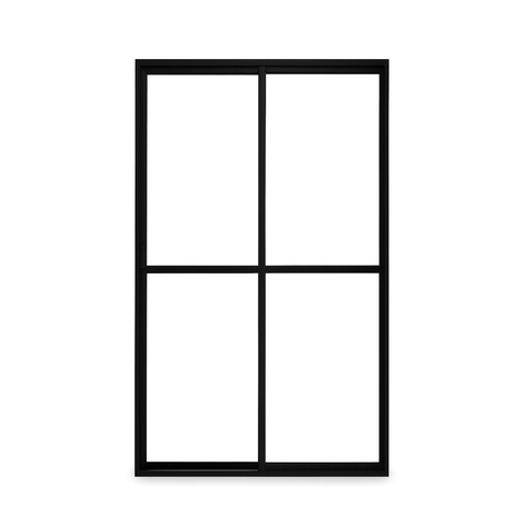 Porta Sacada 2 Folhas Móveis Aluminio Preto C/ Trinco 2,10x1,20