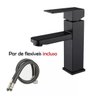 Torneira Banheiro Lavabo Preta Misturador Monocomando Inox - 2