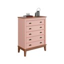 Ver imagem 1 de Cômoda 5 Gavetas - Rosa