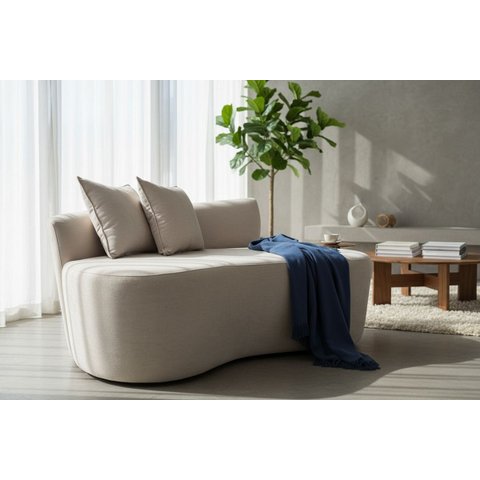 Namoradeira Sofá Feijão Hana 130cm Orgânica Bouclé