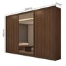 Guarda Roupa Casal 2,70m com Espelho 3 Portas de Correr 6 Gavetas Spazio Moveis Imbuia Naturale - 3