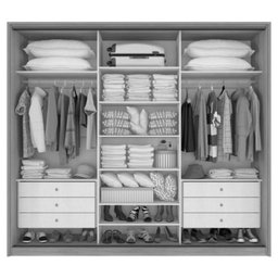 Guarda Roupa Casal 2,70m com Espelho 3 Portas de Correr 6 Gavetas Spazio Moveis Imbuia Naturale - 4