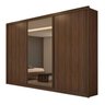Guarda Roupa Casal 2,70m com Espelho 3 Portas de Correr 6 Gavetas Spazio Moveis Imbuia Naturale - 2