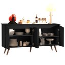 Ver imagem 4 de Aparador Buffet Encanto 4 Portas Retrô:preto