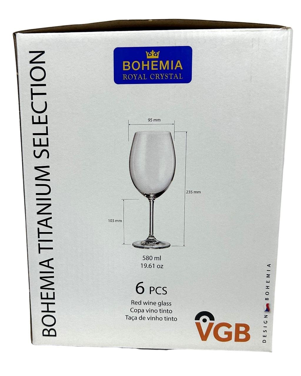 Conj 6 Taças Cristal Gastro For Wine Titanium Vinho Tto 580ml - 4