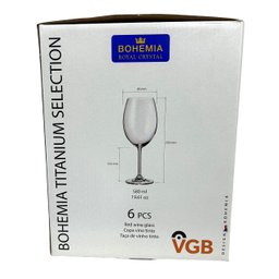 Conj 6 Taças Cristal Gastro For Wine Titanium Vinho Tto 580ml - 4
