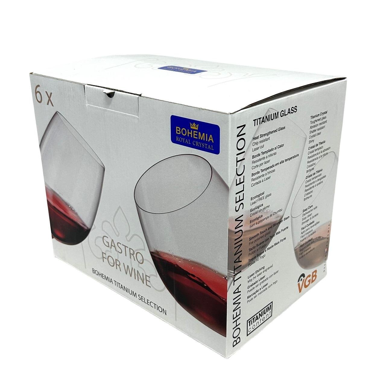 Conj 6 Taças Cristal Gastro For Wine Titanium Vinho Tto 580ml - 5