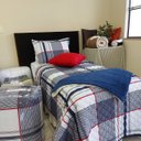 Ver imagem 6 de Kit Cobre Leito Solteiro Matelado Estampado Listrado Algodão 2 Peças