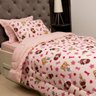 Enxoval Completo Cama Solteiro Rosa 6 Peças Prediletto - 1