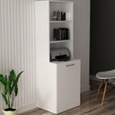 Ver imagem 2 de Armario Escrivaninha Multiuso Retratil 5 Nicho Me4171 Branco Tecno Mobili