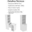 Ver imagem 3 de Armario Escrivaninha Multiuso Retratil 5 Nicho Me4171 Branco Tecno Mobili