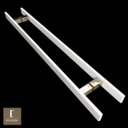Ver imagem 2 de Puxador Para Portas Duplo em Aço Inox 304 Modelo Clean Branco para portas: pivotantes/madeira/ - 1,5