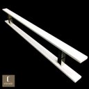 Ver imagem 1 de Puxador Para Portas Duplo em Aço Inox 304 Modelo Clean Branco para portas: pivotantes/madeira/ - 1,5