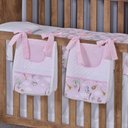 Ver imagem 1 de Porta Fralda Organizador Quarto de Bebê Menino Menina 2 Peças com Laço:safari Rosa