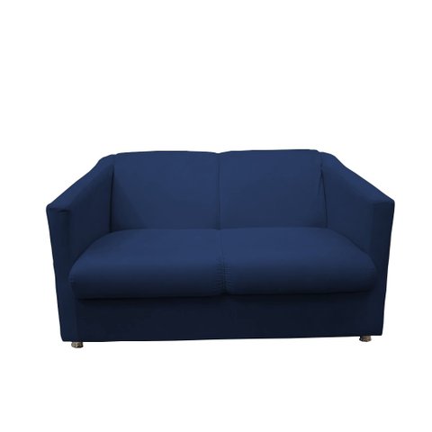 Namoradeira Decorativa Biane Suede Azul Marinho 2 Lugares Pés Cromado Mz Decor