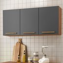 Ver imagem 2 de Armario Aereo Pop 120 Cm com 3 Portas Freijo/chumbo