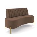 Ver imagem 1 de Sofá 2 Lugares Living 135cm Pé Ferro Dourado Maraú Veludo Marrom K01 - D'Rossi