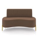 Ver imagem 5 de Sofá 2 Lugares Living 135cm Pé Ferro Dourado Maraú Veludo Marrom K01 - D'Rossi
