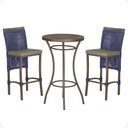 Ver imagem 1 de Mesa Bistrô e 2 Banquetas Roma Marrom Corda Estofado 7 Trama Azul