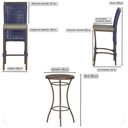 Ver imagem 5 de Mesa Bistrô e 2 Banquetas Roma Marrom Corda Estofado 7 Trama Azul