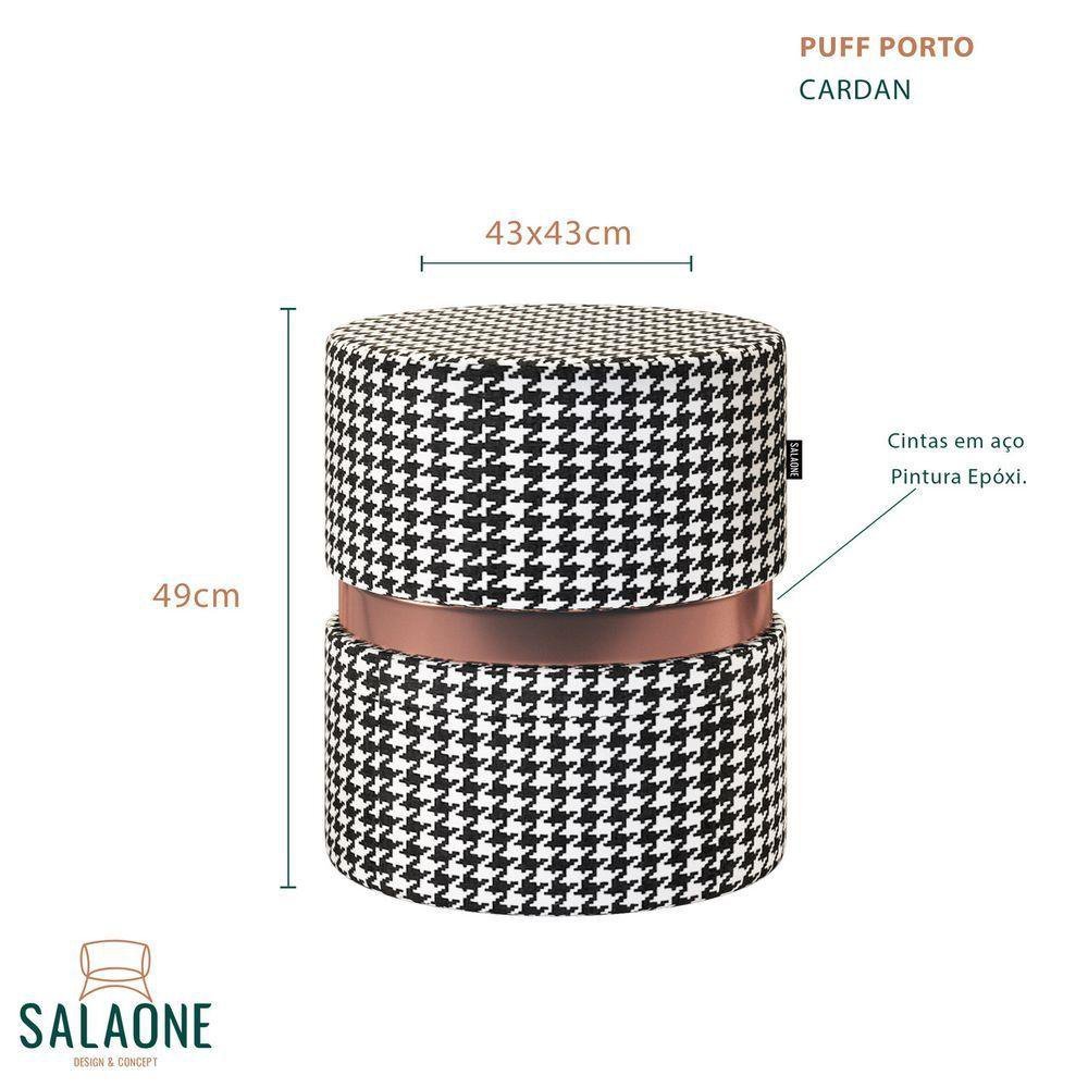 Puff Porto - Salaone Suede Cardan - Salaone | MadeiraMadeira