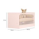 Ver imagem 2 de Conjunto Berço Mini Cama, Cômoda Trocador e Guarda Roupa Rosa