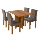 Ver imagem 2 de Conjunto Sala de Jantar Mesa 4 Cadeiras Tampo de MDF Carol Marrom Cinamomo/Bege