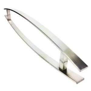 Puxador Portas Duplo Aço Inox Escovado Lugui 1,5 m para portas: pivotantes/madeira/vidro temperado