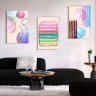 Kit com 3 Quadros Arte Abstrata em Lona 40x60cm - 1