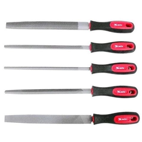 Jogo de Lima Bastarda 8 Pol. Cabo Emborrachado 5 Peças Mtx