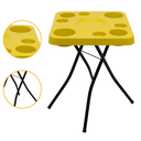 Ver imagem 1 de Mesa Petisqueira Tampo com 9 Cavidades Petiscos Desmontável Varandas Jardim Pescarias Camping