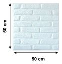 Ver imagem 4 de Kit 25 Placas Decorativas 3 D Tijolinho Branco 50x50 Cm Tijolinho