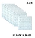 Ver imagem 3 de Kit 30 Placas Decorativas 3 D Tijolinho Branco 50x50 Cm Tijolinho