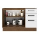 Ver imagem 4 de Balcão de Pia Cozinha 2 Portas e 3 Gavetas Rustic/Branco Agata Madesa