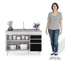 Ver imagem 5 de Balcão Gabinete 120cm 3 Portas 2 Gavetas Michigan Branco/Preto - Lumil Móveis