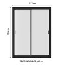Ver imagem 3 de Guarda-Roupa Solteiro Madesa Denver 2 Portas de Correr Preto/Branco Cor:Preto/Branco