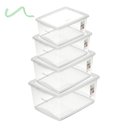 Ver imagem 1 de Kit 4 Caixas Organizadora Ordene 7,5 15, 30 e 60 Lt C/ Tampa