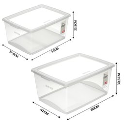 Kit 4 Caixas Organizadora Ordene 7,5 15, 30 e 60 Lt C/ Tampa - 4