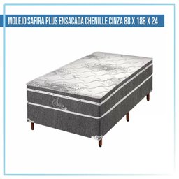 Colchão Polar Colchoes Molejo Safira Plus Ensacada Chenille Cinza 88 (t) - 2