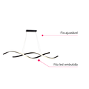 Ver imagem 7 de Luminária Pendente Lustre Led 3 em 1 Dna Preto Moderno Luxuoso Bivolt Inl120