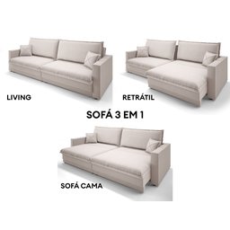 Sofá Tango 2,00M Sem Caixa, Retrátil e Reclinável Velosuede Areia - Netsofás - 7 Sofá Tango 2,00M Sem Caixa, Retrátil e Reclinável Velosuede Areia - Netsofás - 7