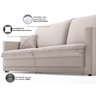 Sofá Tango 2,00M Sem Caixa, Retrátil e Reclinável Velosuede Areia - Netsofás - 6