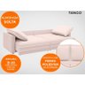 Sofá Tango 2,00M Sem Caixa, Retrátil e Reclinável Velosuede Areia - Netsofás - 4