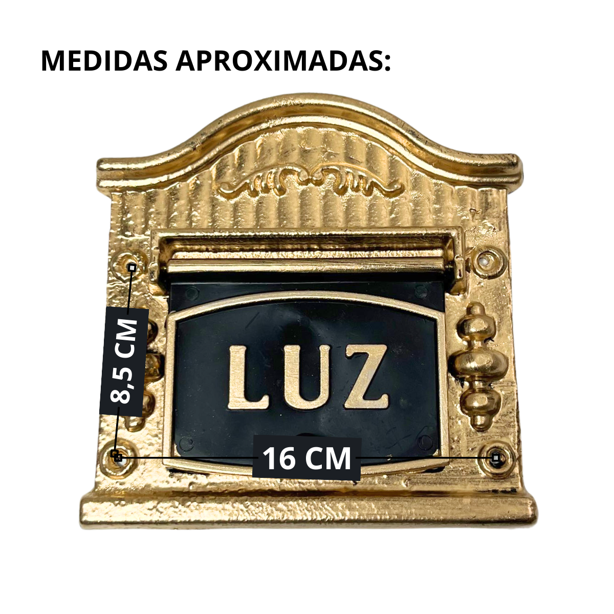 Visor Luz para Muros e Portões Alumínio Fundido Modelo Clássico Dourado - 3